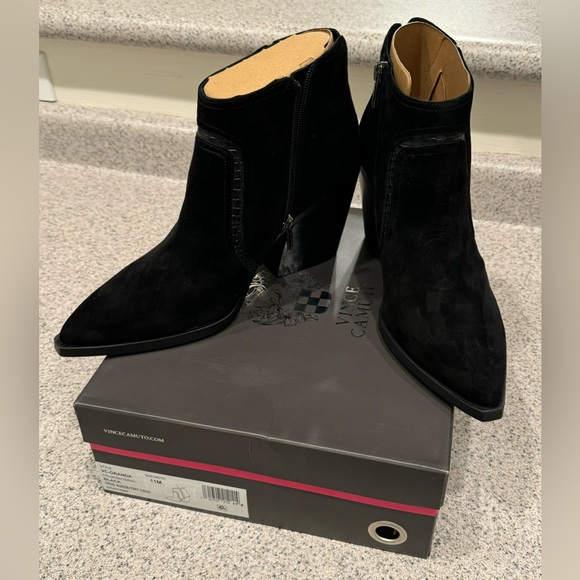 Vince Camuto Granda Black Zipper Closure Pointed Eye Ankle Boot size 11 NEW - Picture 12 of 14